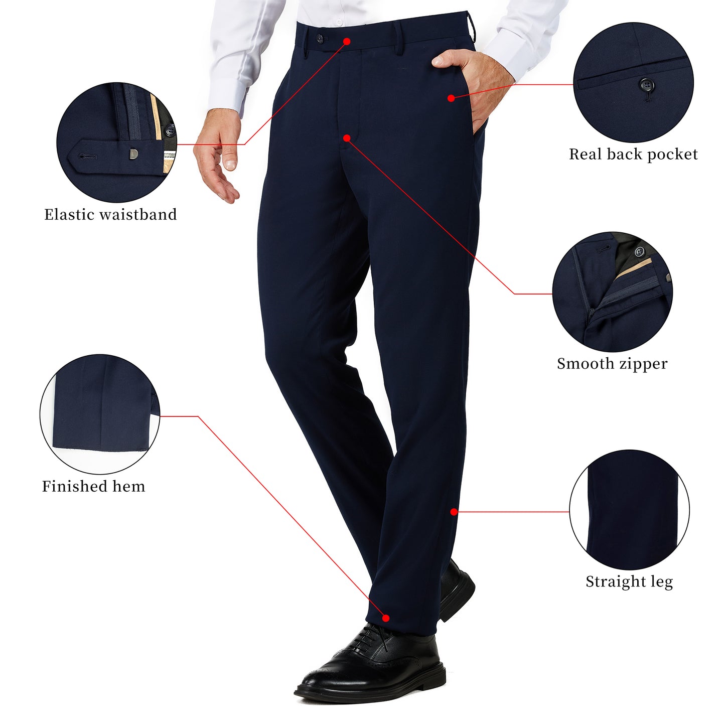 Slim Fit Dress Pants - Navy (874502)