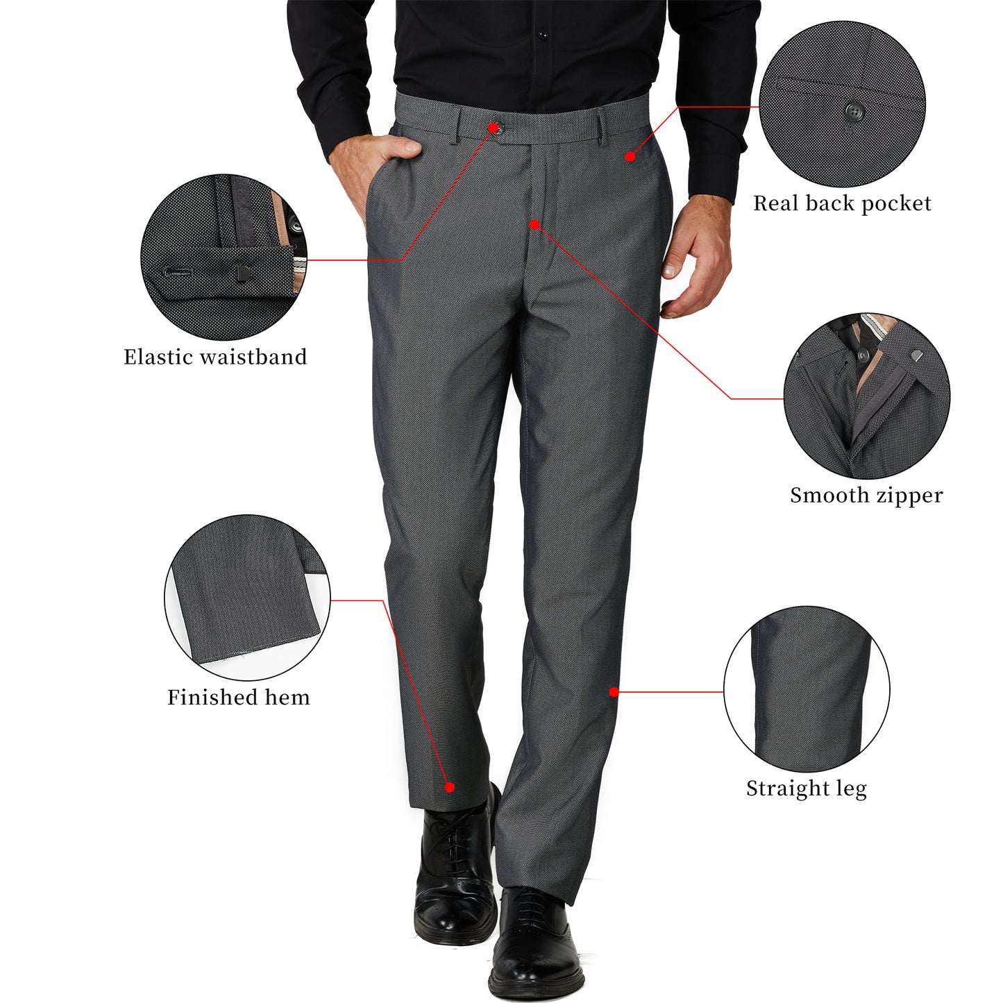 Slim Fit Dress Pants - Grey (264503)