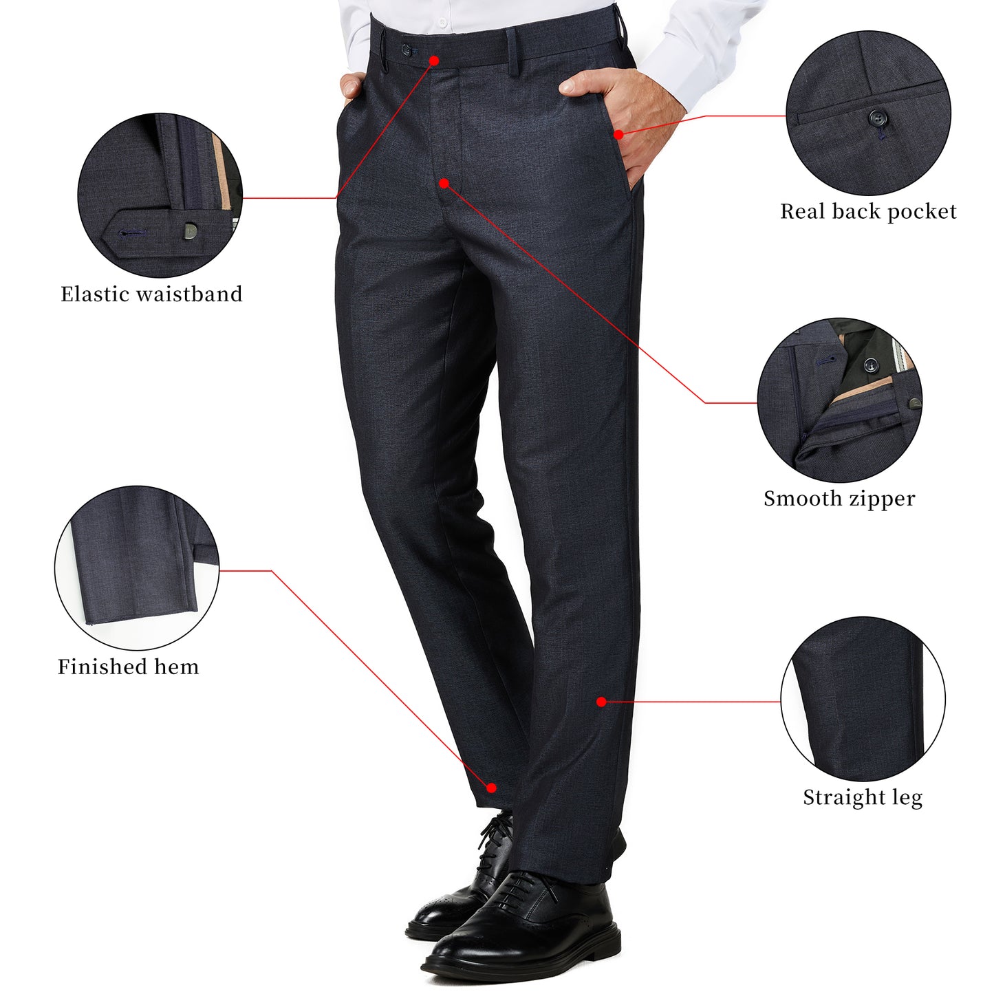 Slim Fit Dress Pants - Midnight Blue (230304)