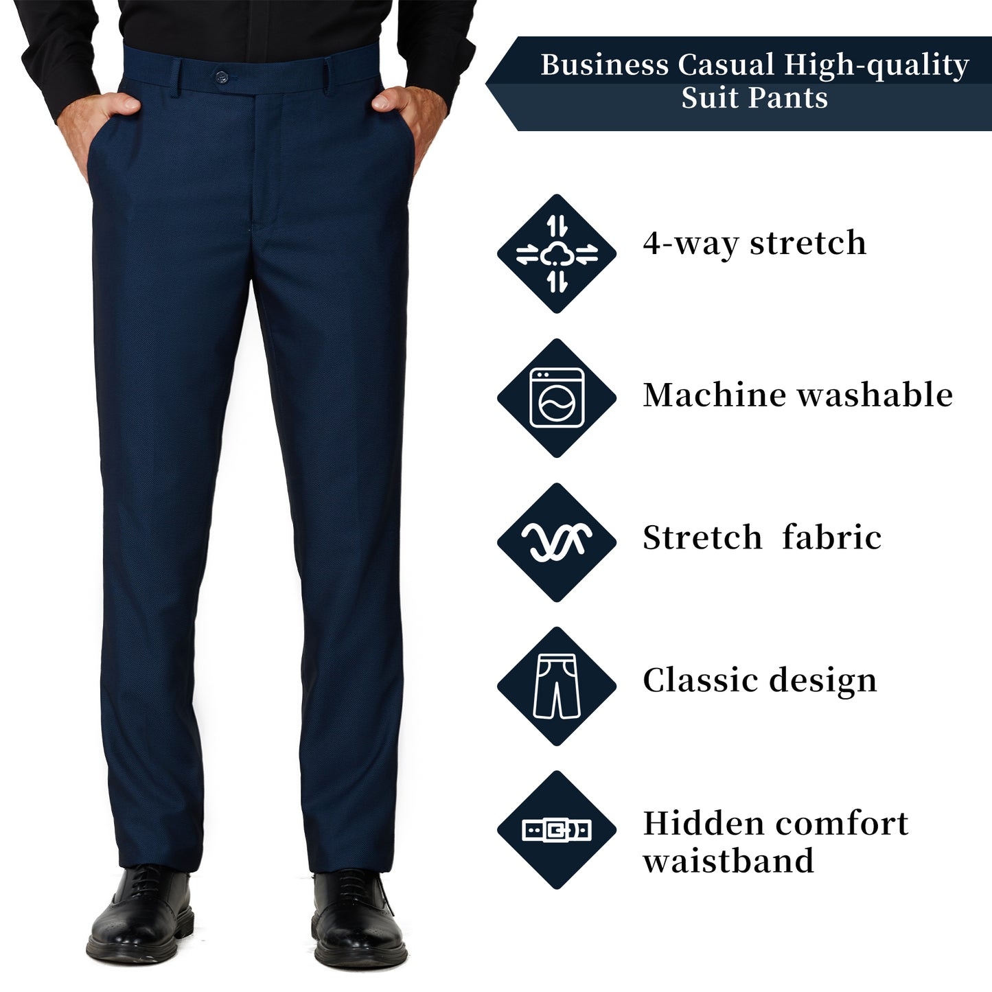 Slim Fit Dress Pants - Indigo (264504)