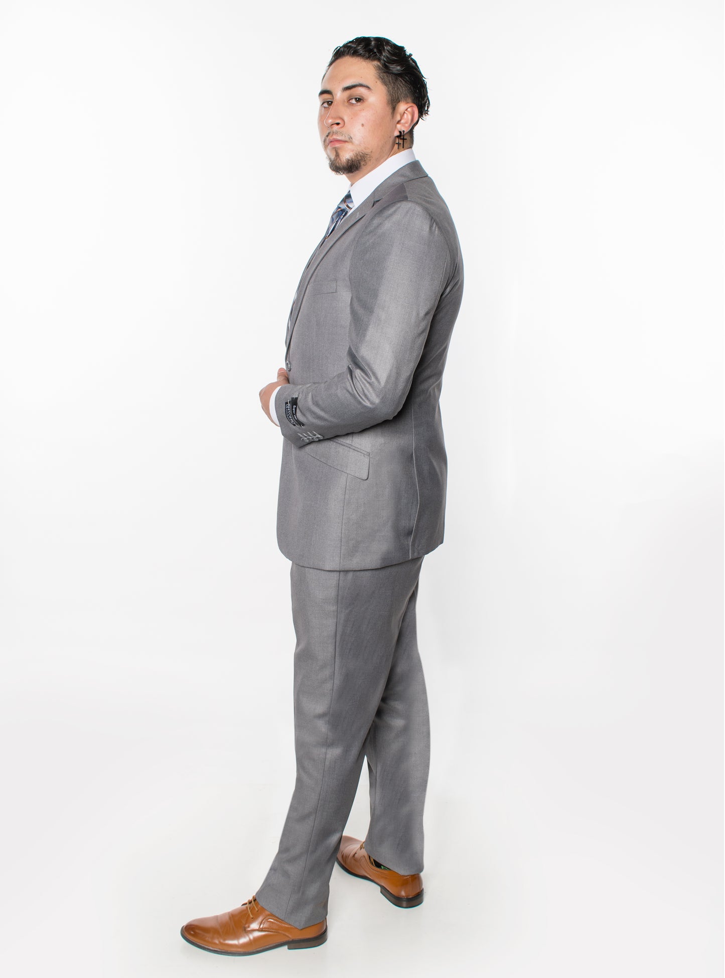 2 Piece Slim Fit Single Breasted Suits - Light Grey (2N874503)