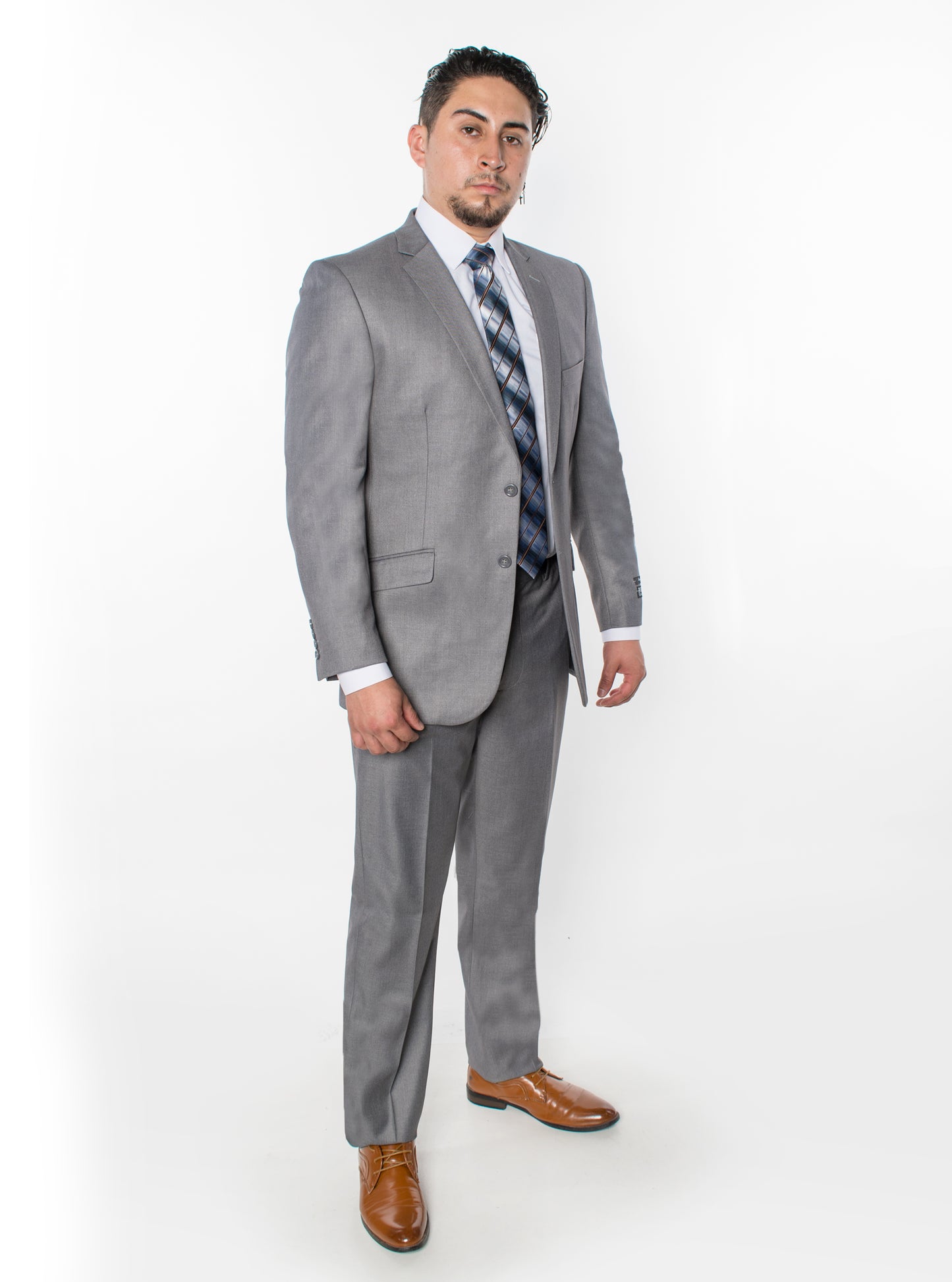 2 Piece Slim Fit Single Breasted Suits - Light Grey (2N874503)