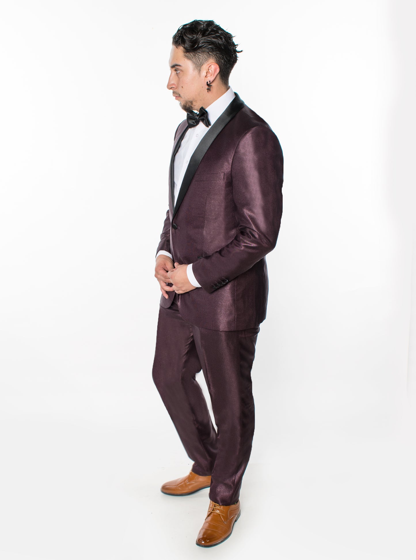 3 Piece Slim Fit Tuxedo - Shiny Maroon (1040809)