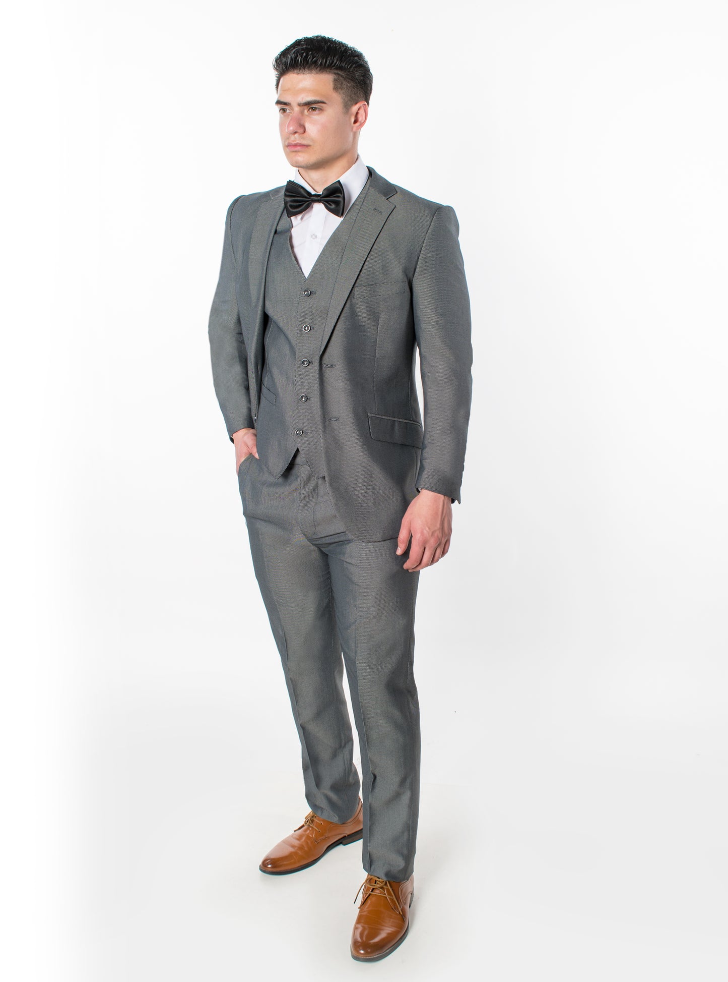 3 Piece Slim Fit Suit - Light Grey (874503S)