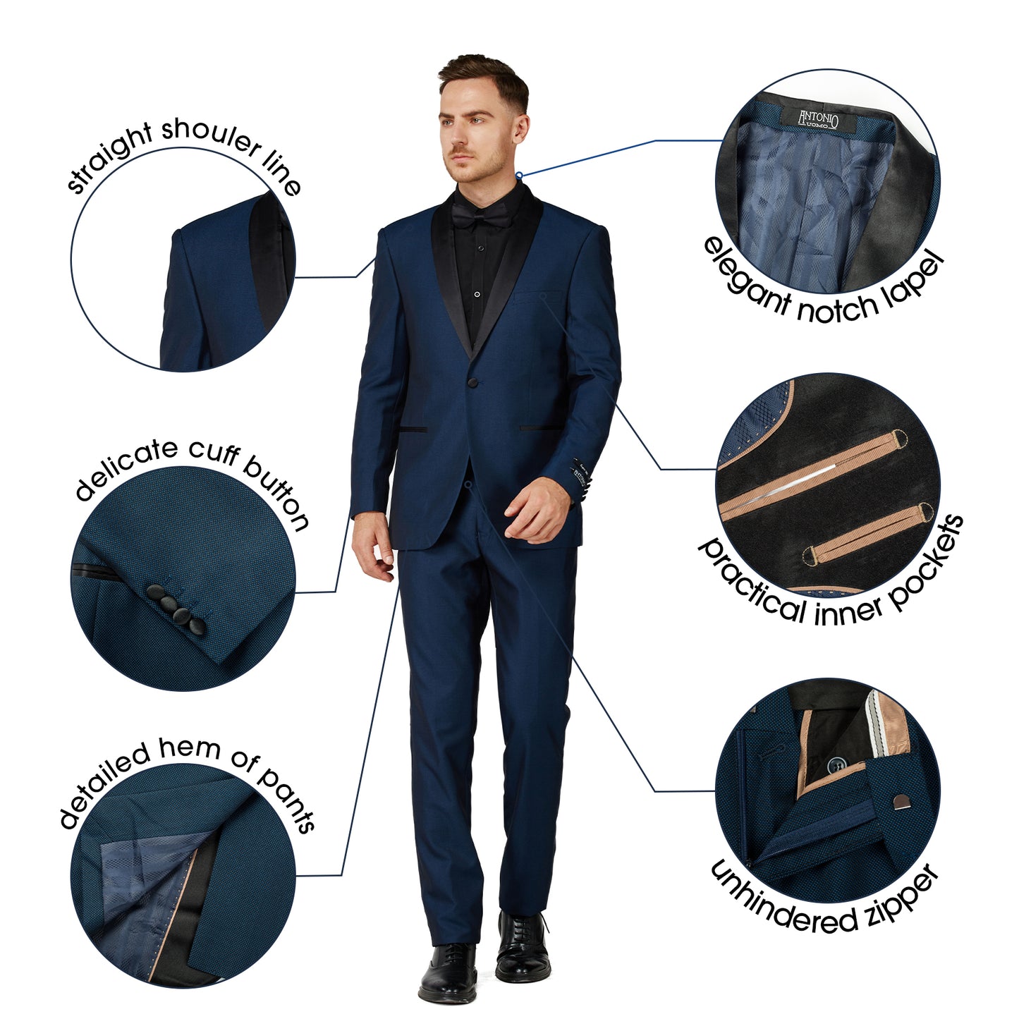 2 Piece Slim Fit Tuxedo - French Blue (2ST264504)