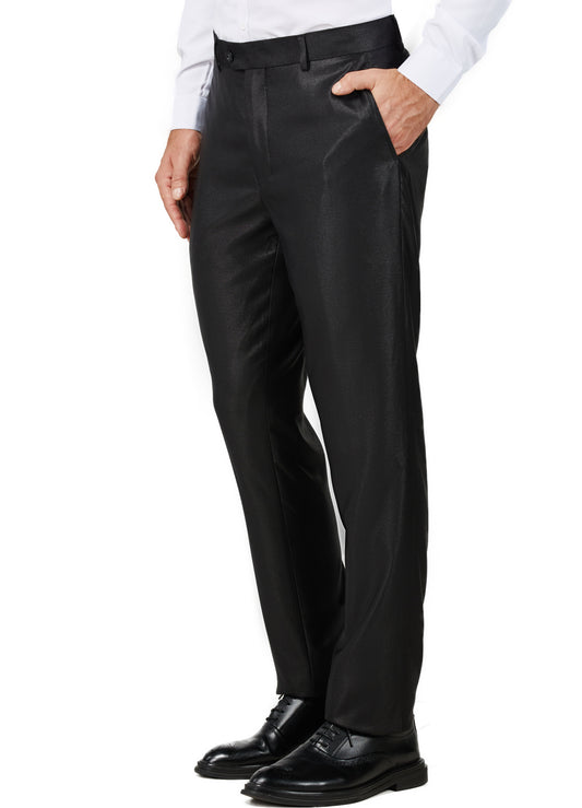 Slim Fit Dress Pants - Shiny Black (040801)