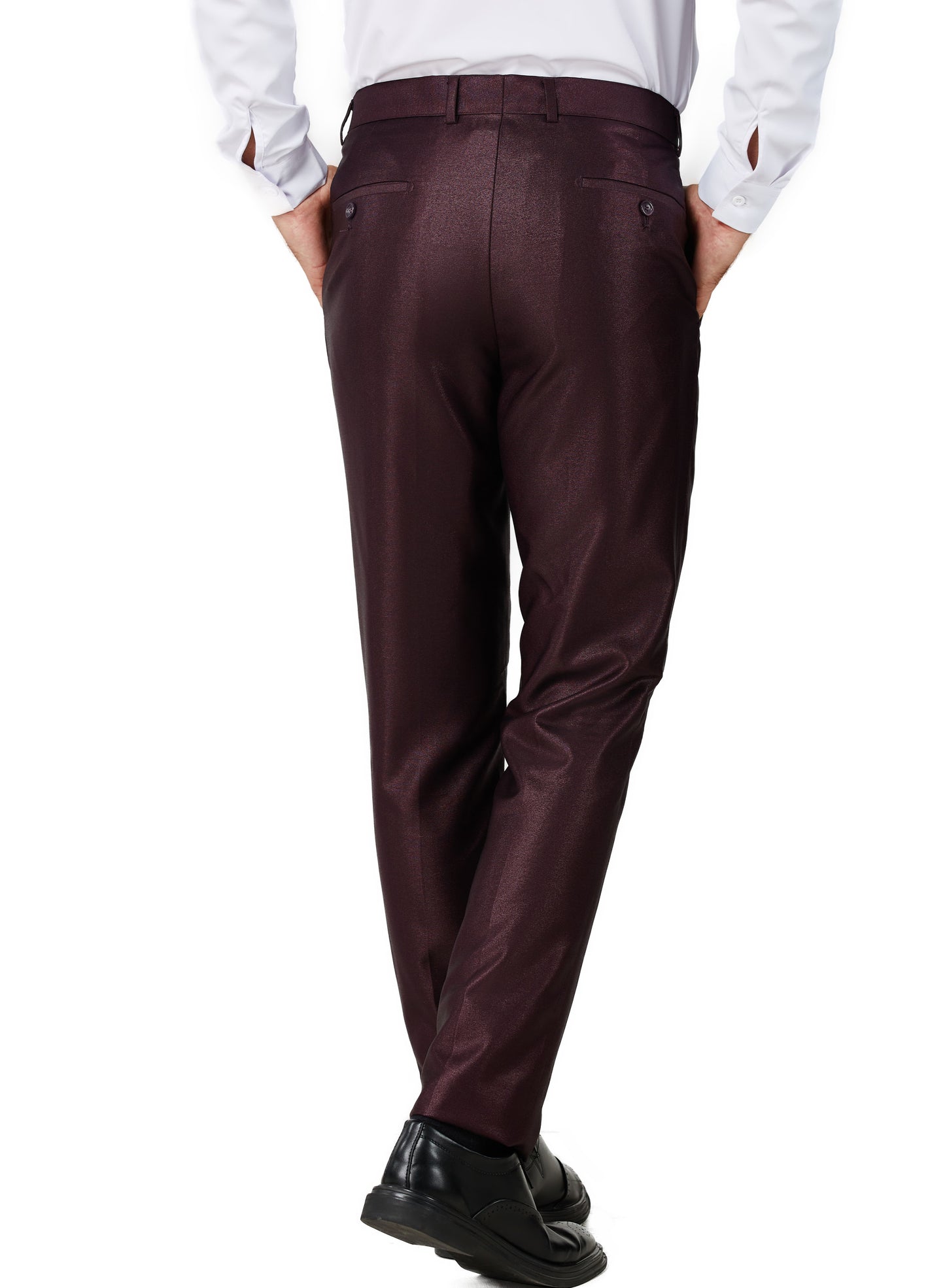 Slim Fit Dress Pants - Shiny Maroon (040809)