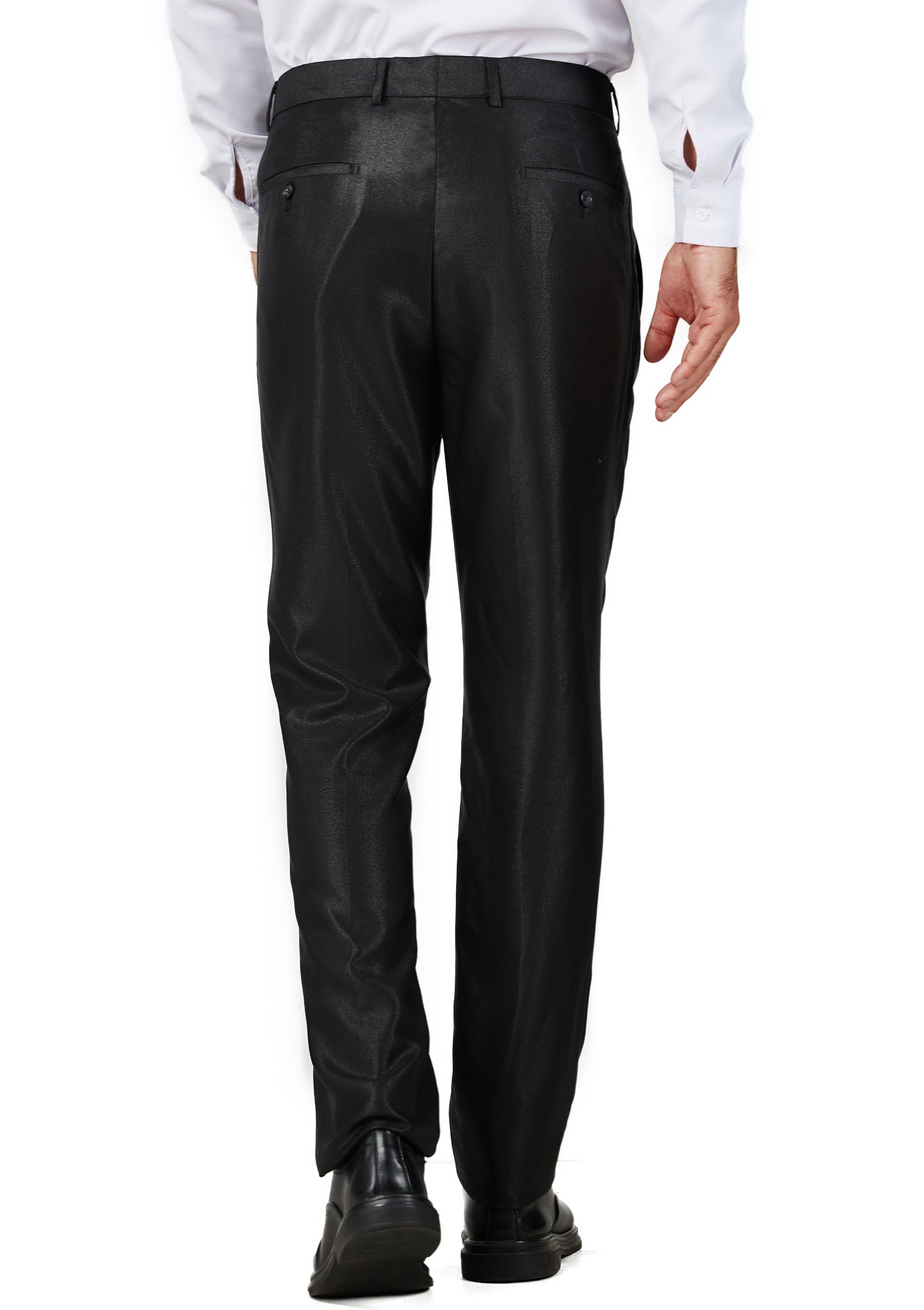 Slim Fit Dress Pants - Shiny Black (040801)