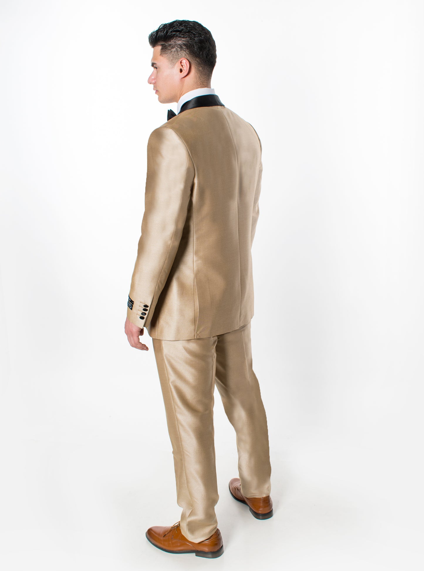 3 Piece Slim Fit Tuxedo - Shiny Beige (1828307)