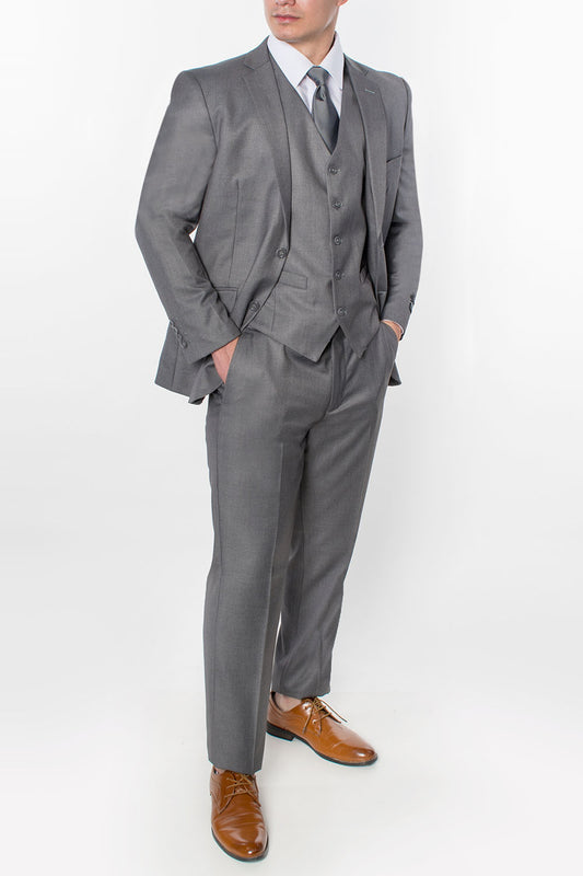 3 Piece Slim Fit Suit - Light Grey (874503S)