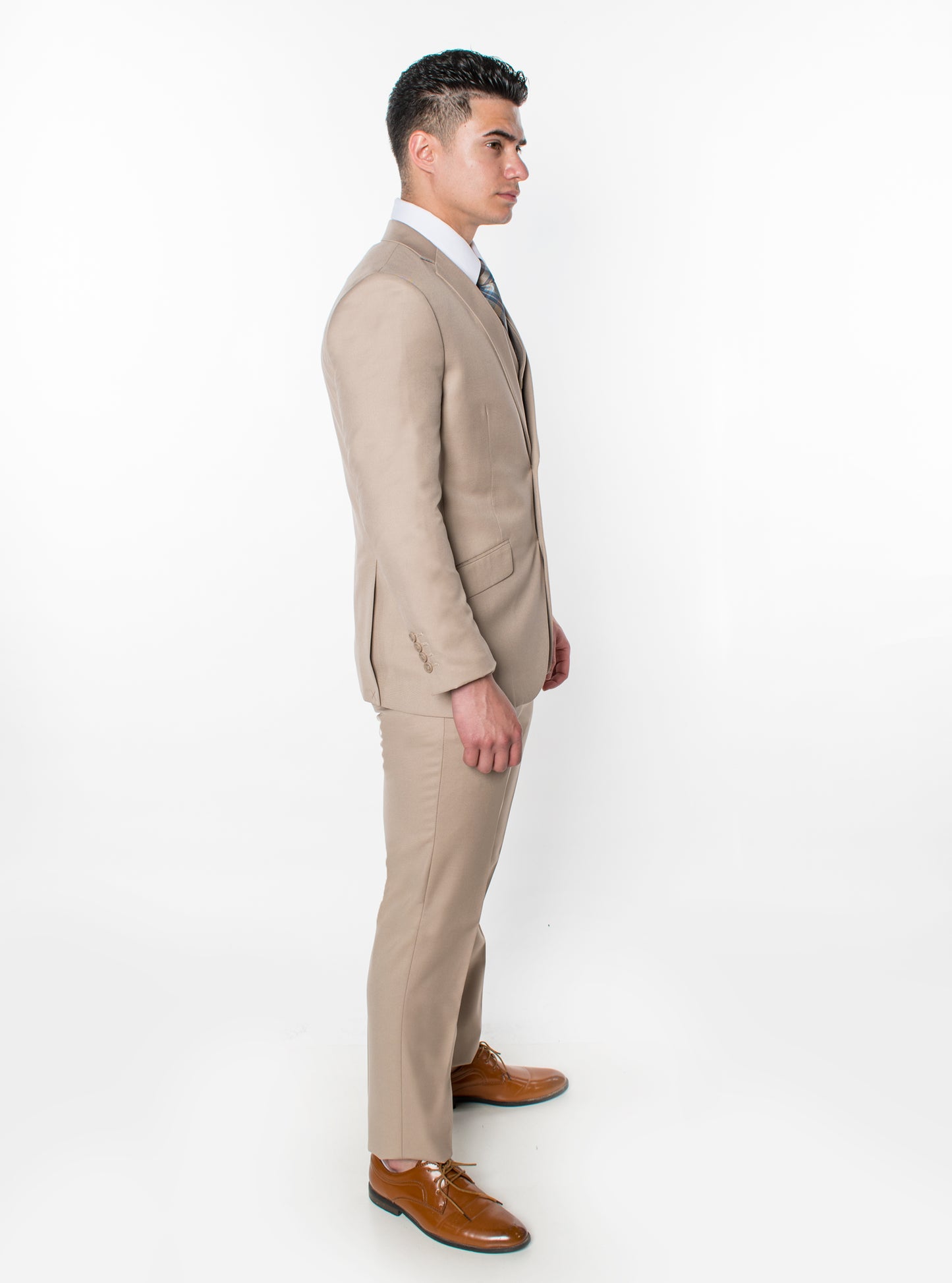 2 Piece Slim Fit Single Breasted Suits - Beige (2N874507)