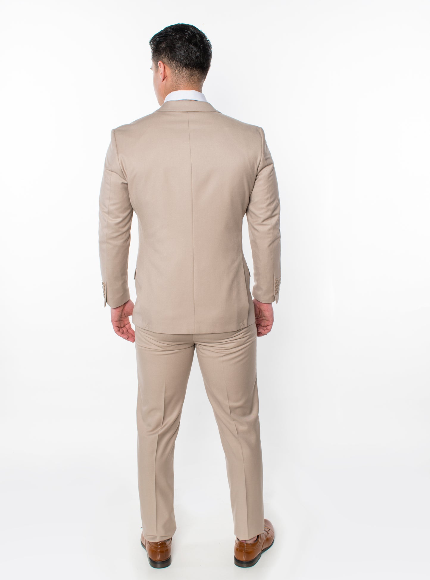 2 Piece Slim Fit Single Breasted Suits - Beige (2N874507)