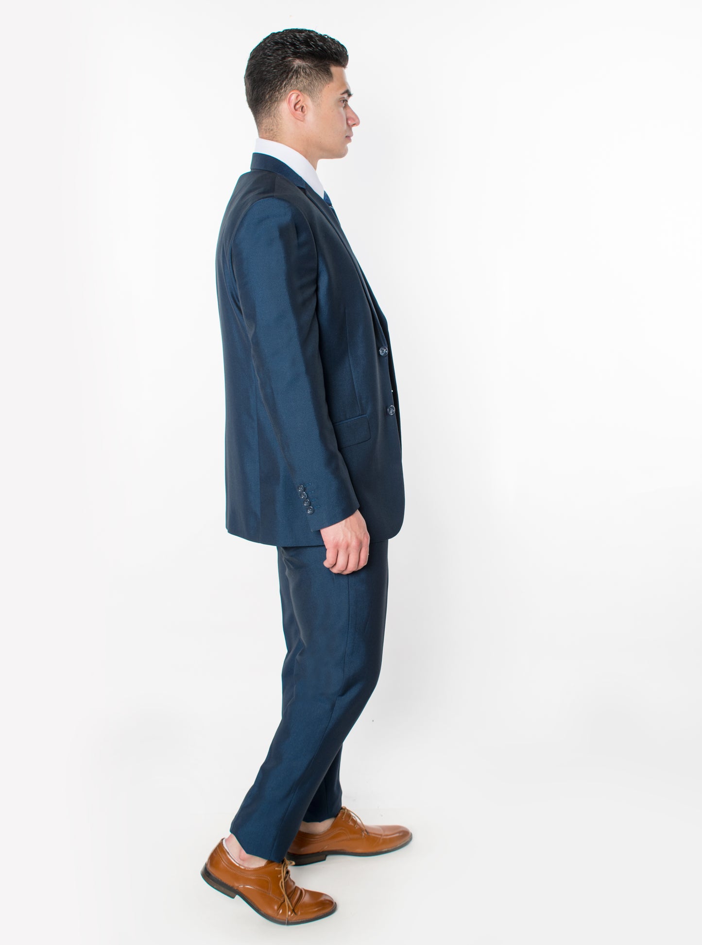 3 Piece Textured Suit - Indigo (264504)