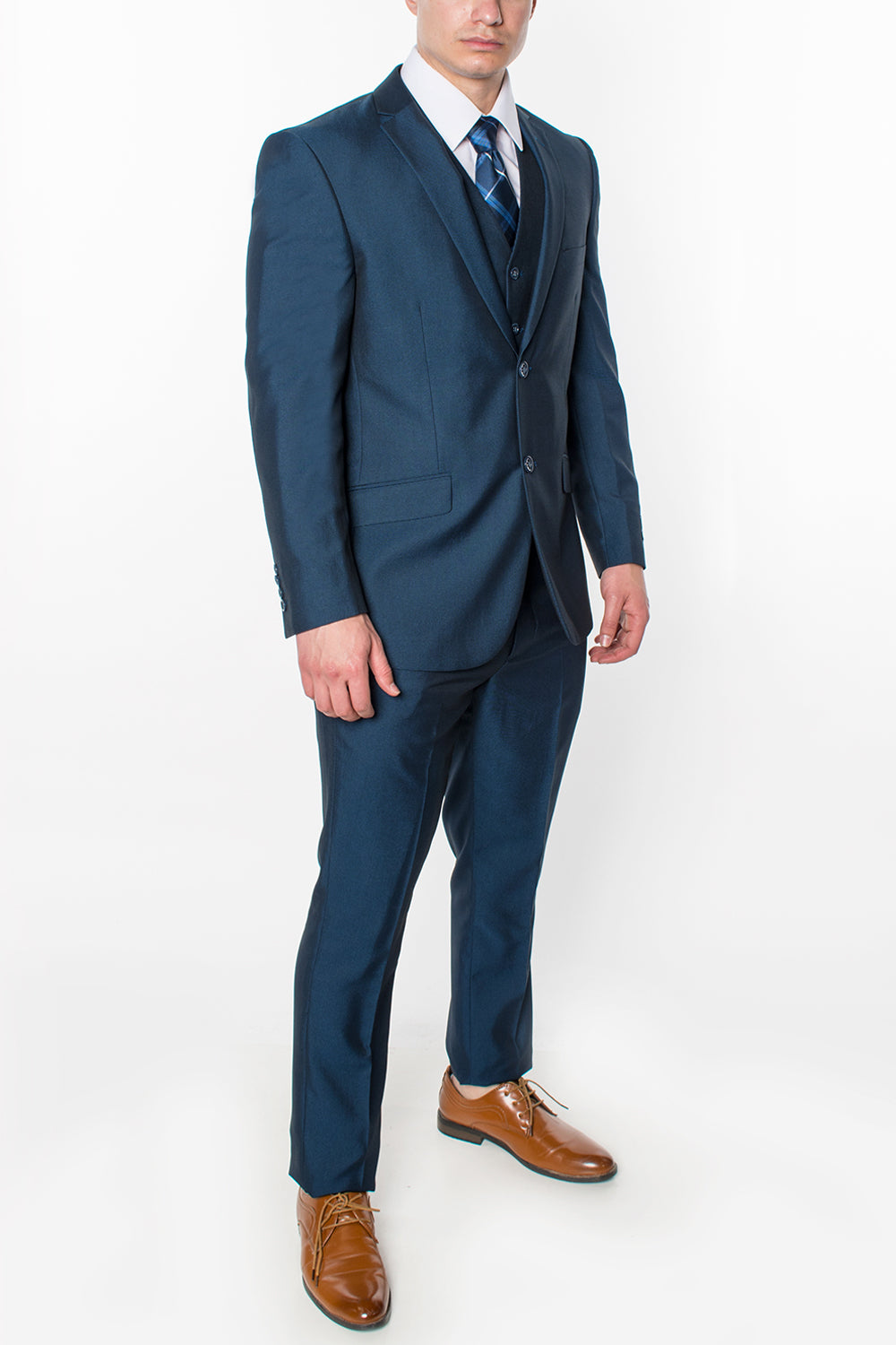 3 Piece Textured Suit - Indigo (264504)