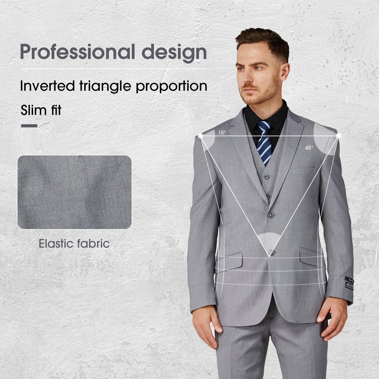 3 Piece Slim Fit Suit - Beige (874507S)