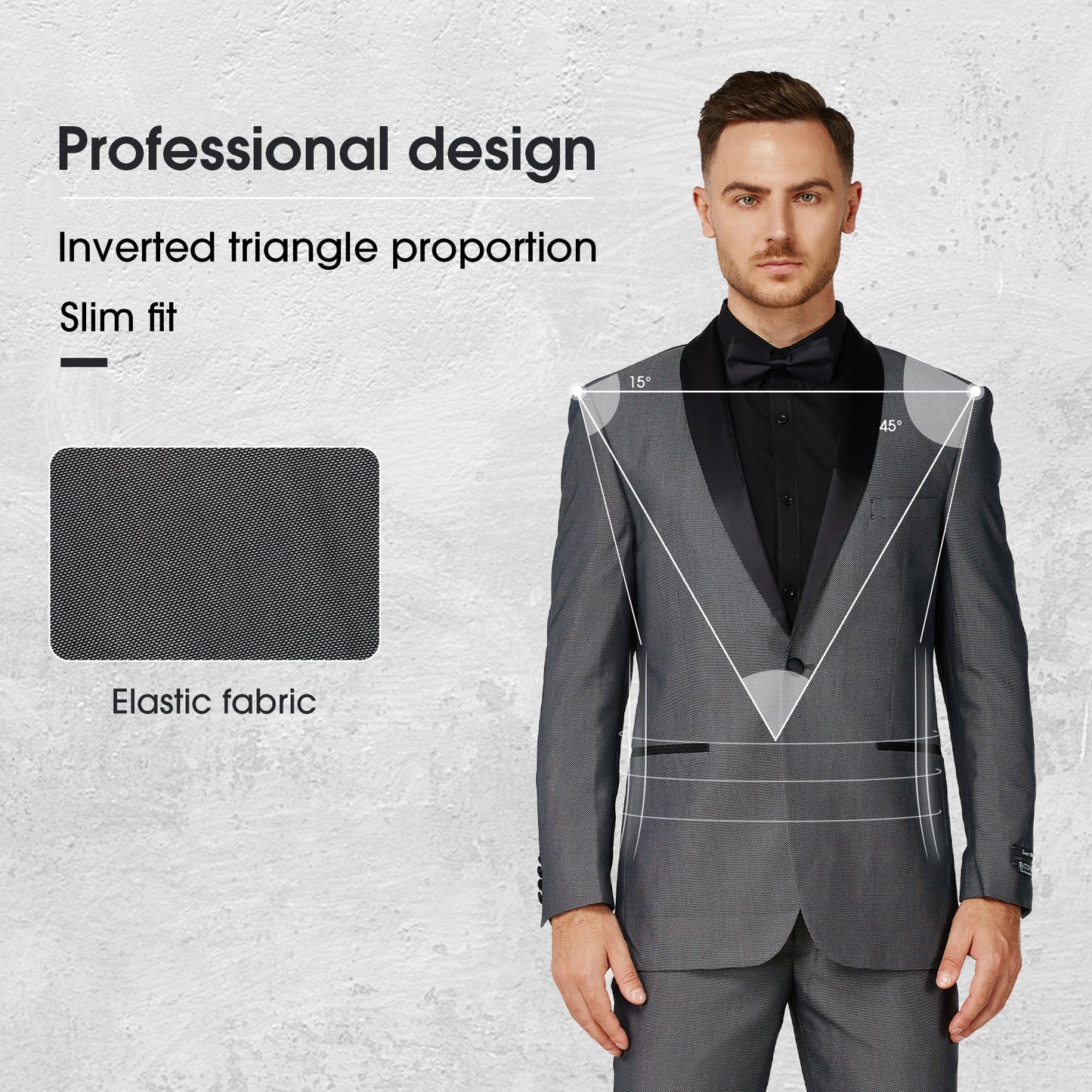 2 Piece Slim Fit Tuxedo - Grey (2ST264503)