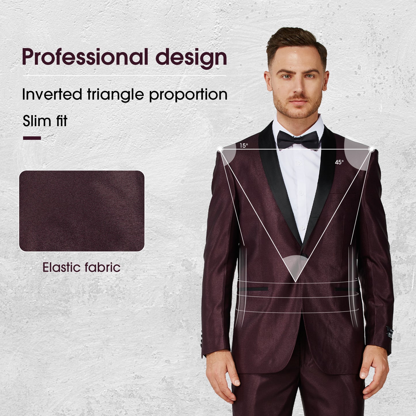 2 Piece Slim Fit Tuxedo - Maroon (2ST040809)