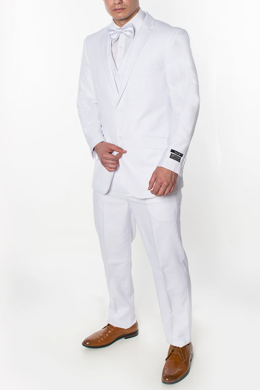 3 Piece Slim Fit Suit - White (874514S)