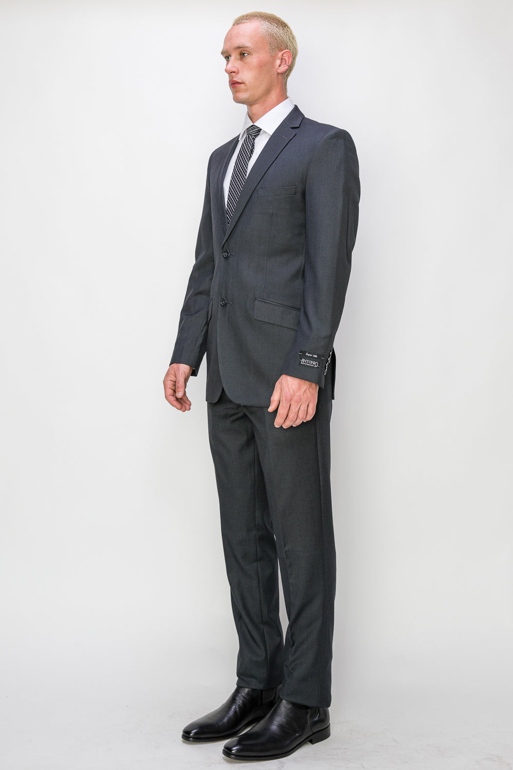 2 Piece Slim Fit Single Breasted Suits - Charcoal (2N874505)