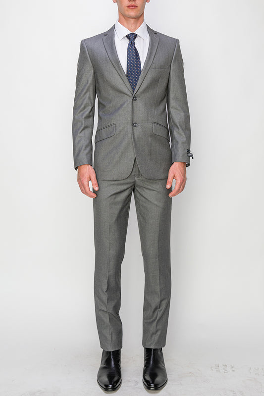 2 Piece Slim Fit Single Breasted Suits - True Grey (2N874513)