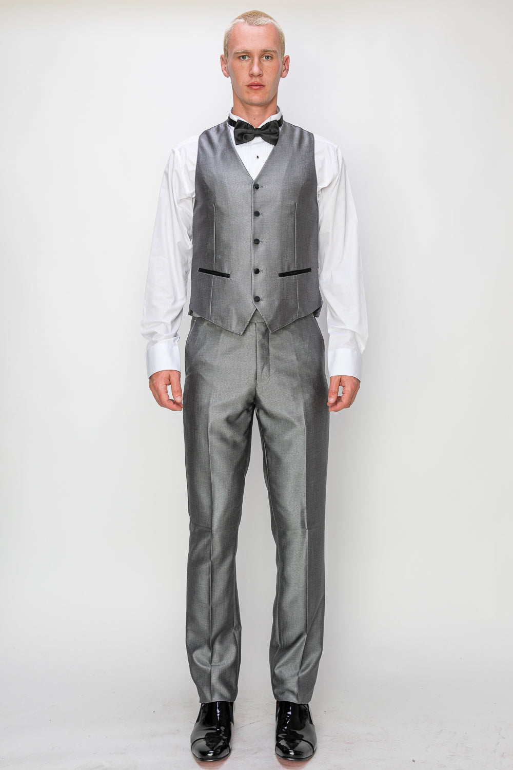 3 Piece Slim Fit Tuxedo - Shiny Grey (1188906)