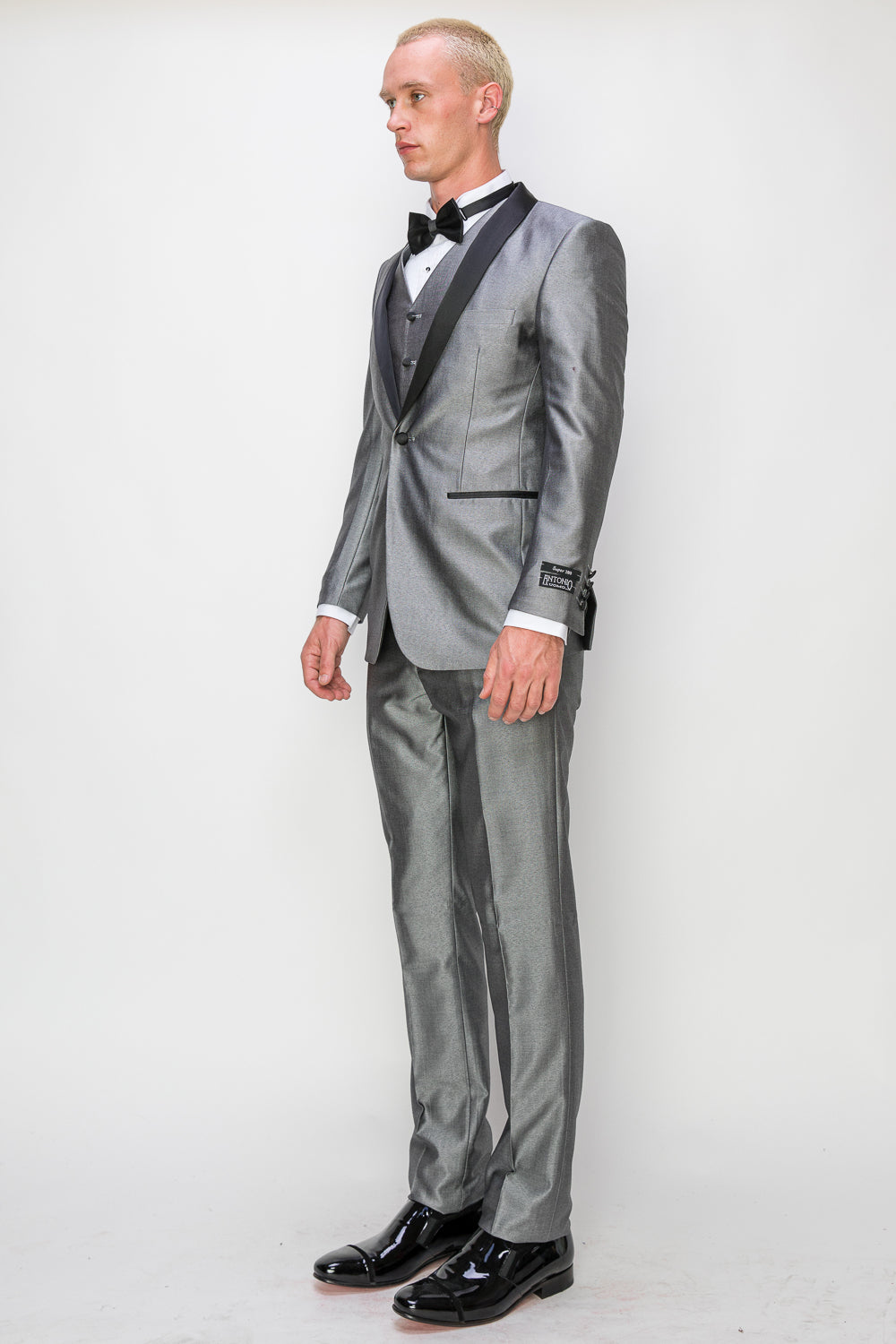 3 Piece Slim Fit Tuxedo - Shiny Grey (1188906)