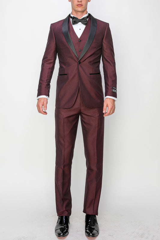 3 Piece Slim Fit Tuxedo - Maroon (1264510)