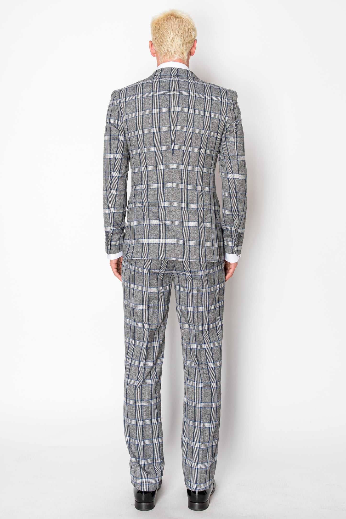 3 Piece Plaid Suit - Grey (310705)