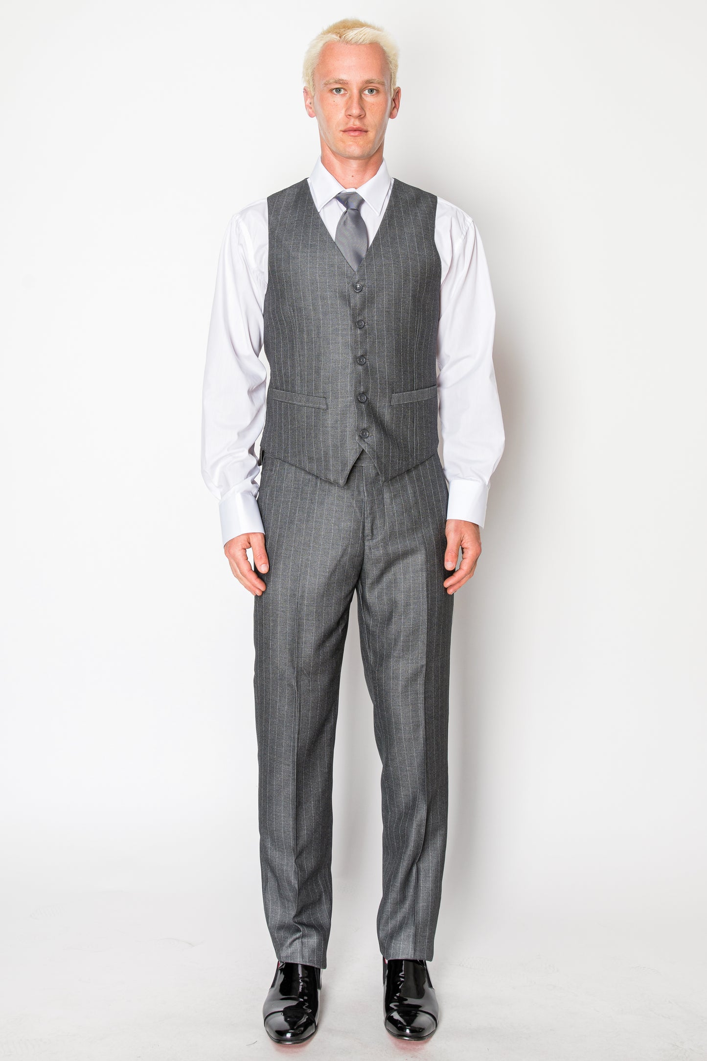 3 Piece Textured Suit - Grey (DB108806)