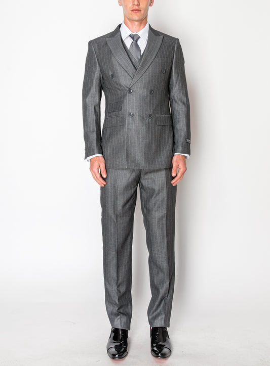 3 Piece Textured Suit - Grey (DB108806)