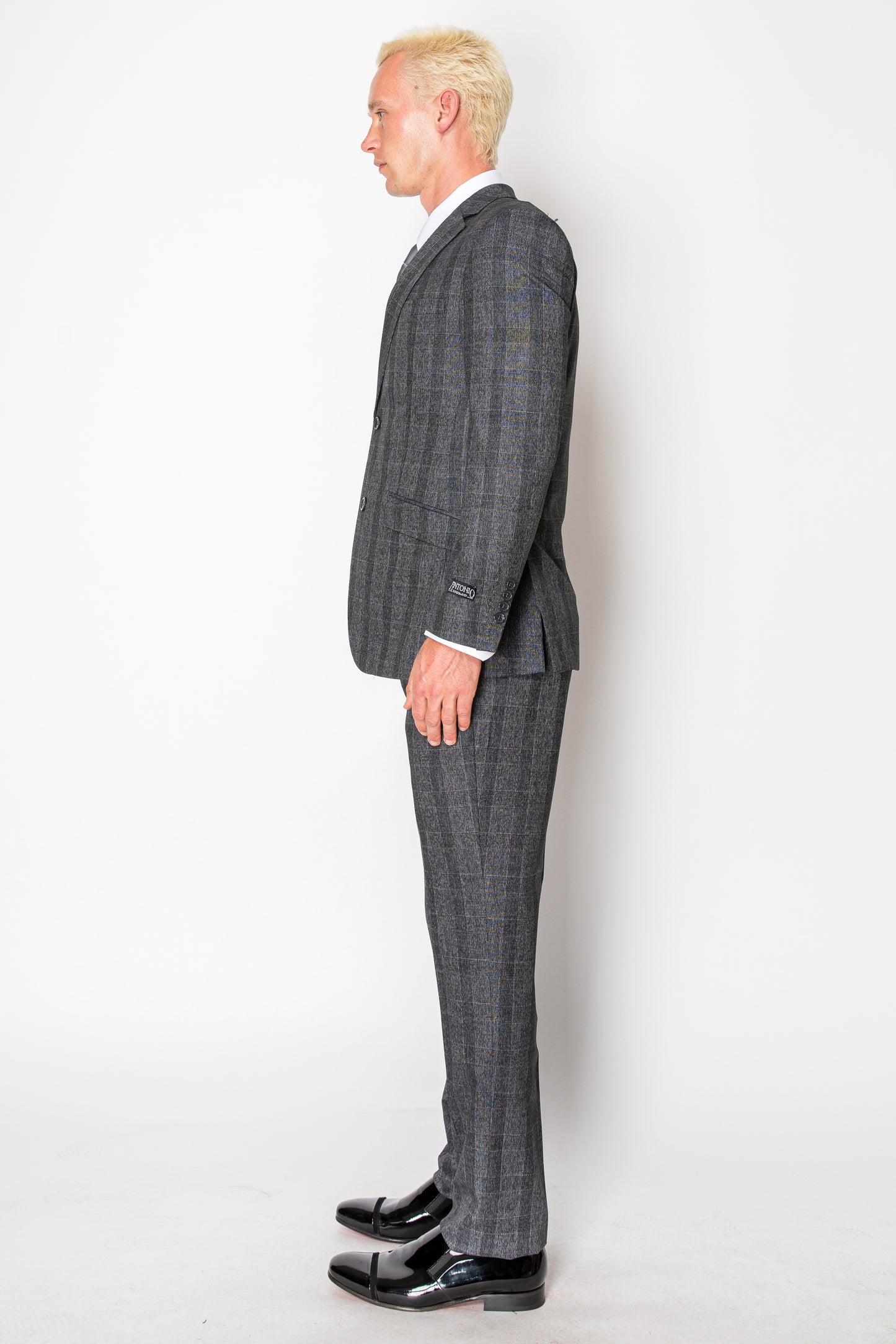 3 Piece Plaid Suit - Charcoal (615505)