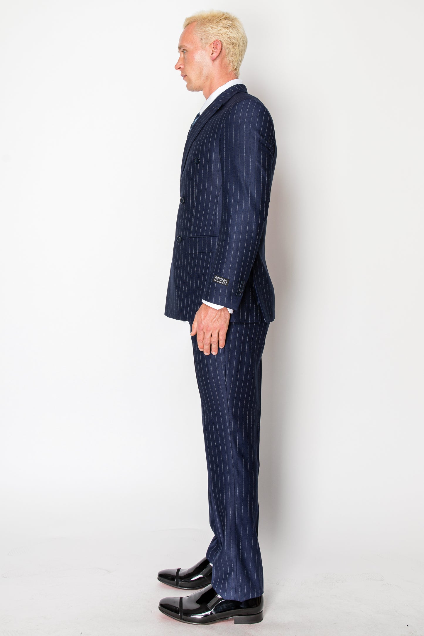 3 Piece Textured Suit - Navy (DB108802)