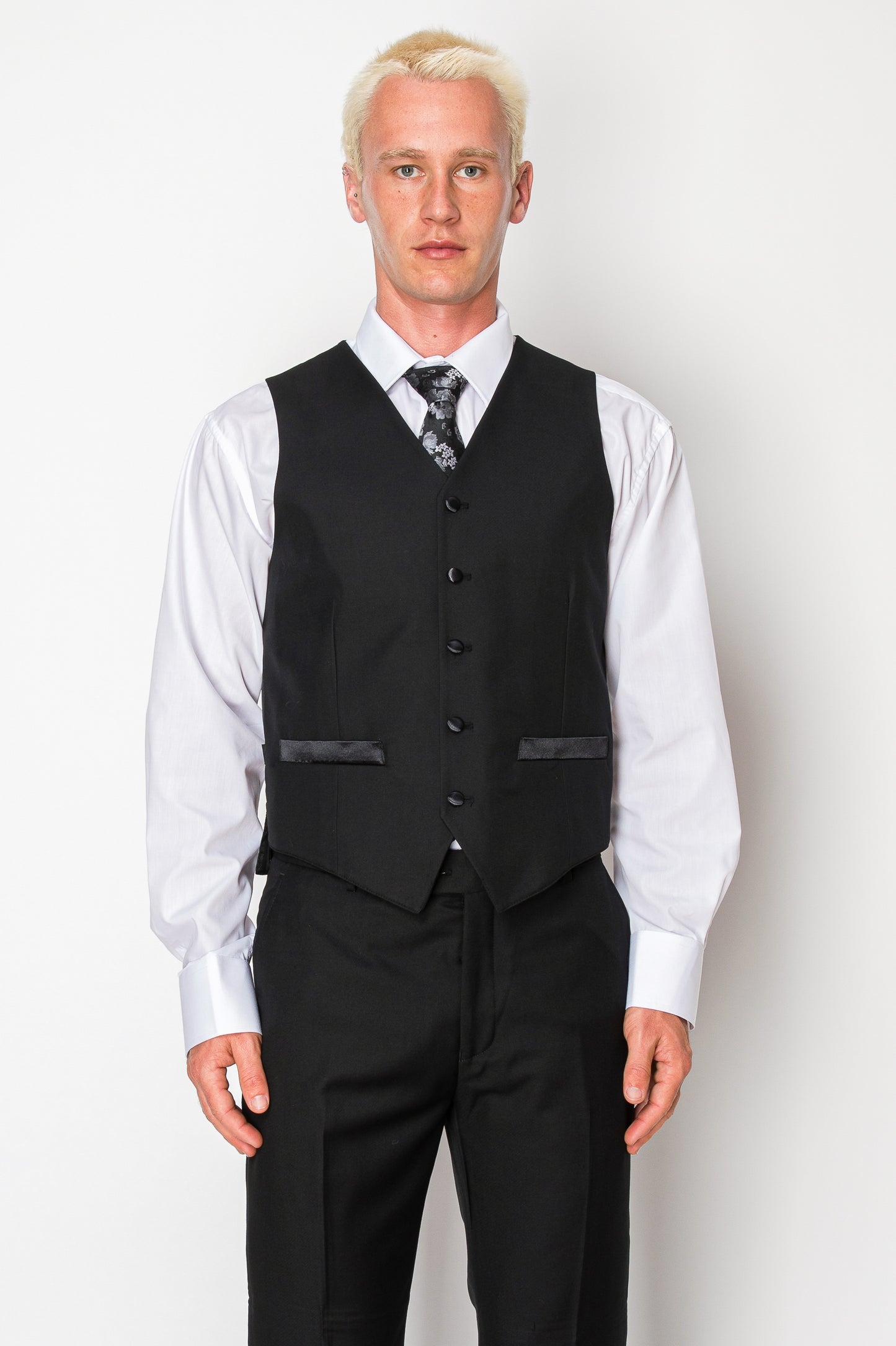 3 Piece Slim Fit Double Breasted Tuxedo - Black (DB1874501)