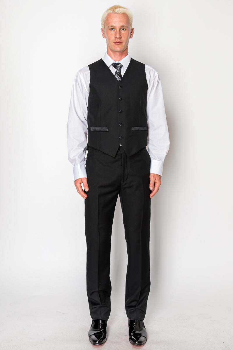 3 Piece Textured Suit - Black (560801)