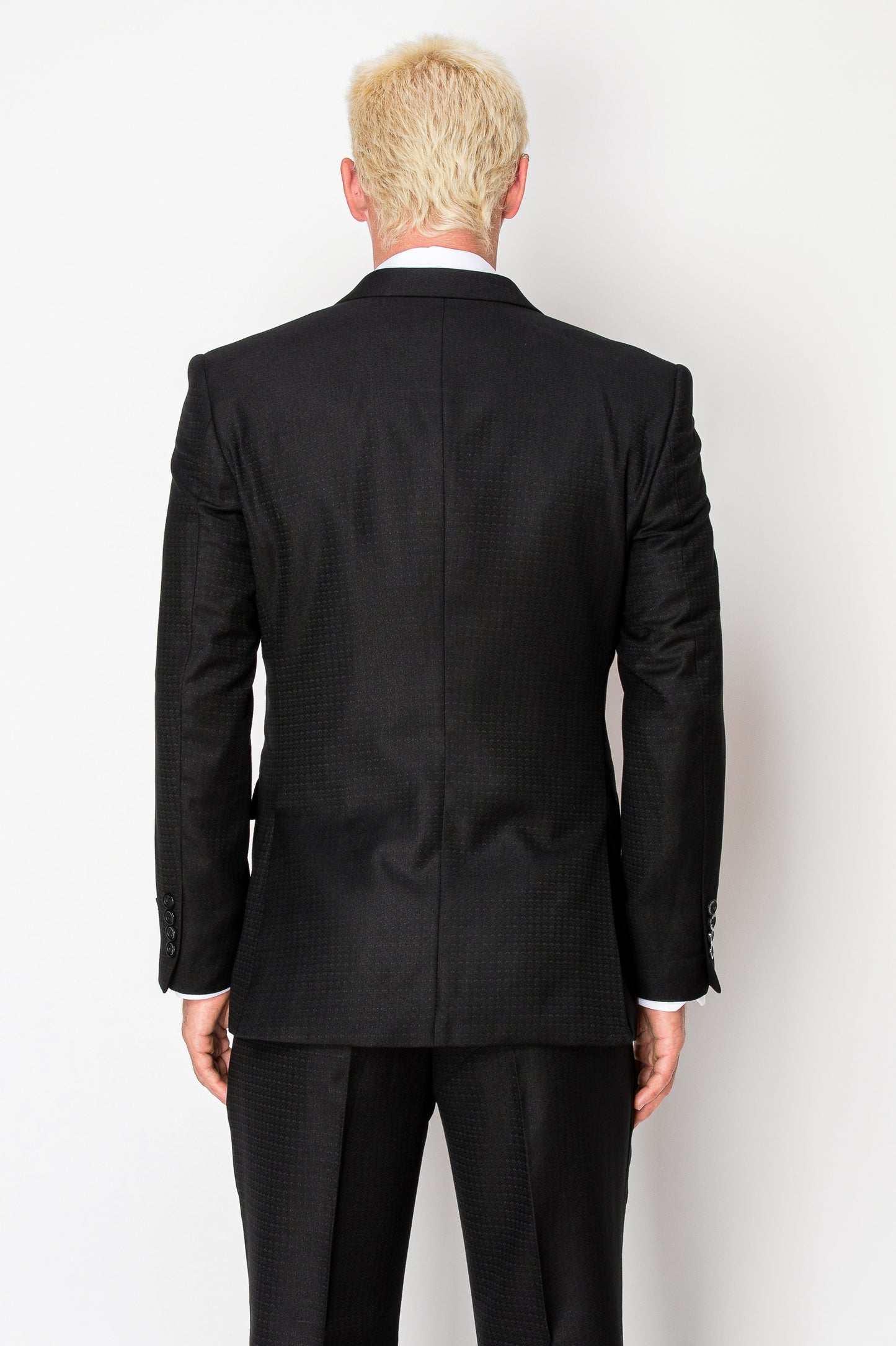 3 Piece Textured Suit - Black (560801)