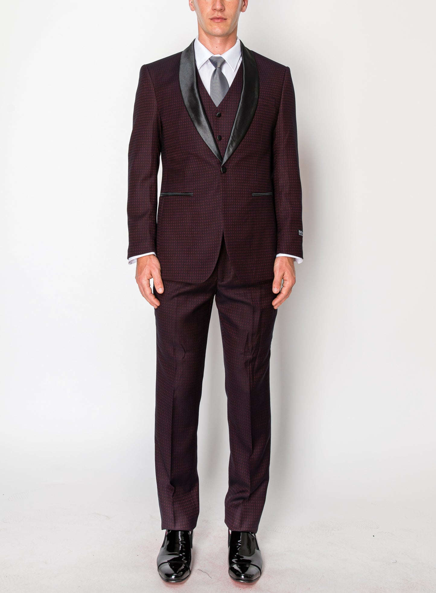 3 Piece Slim Fit Tuxedo - Burgundy (1560810)