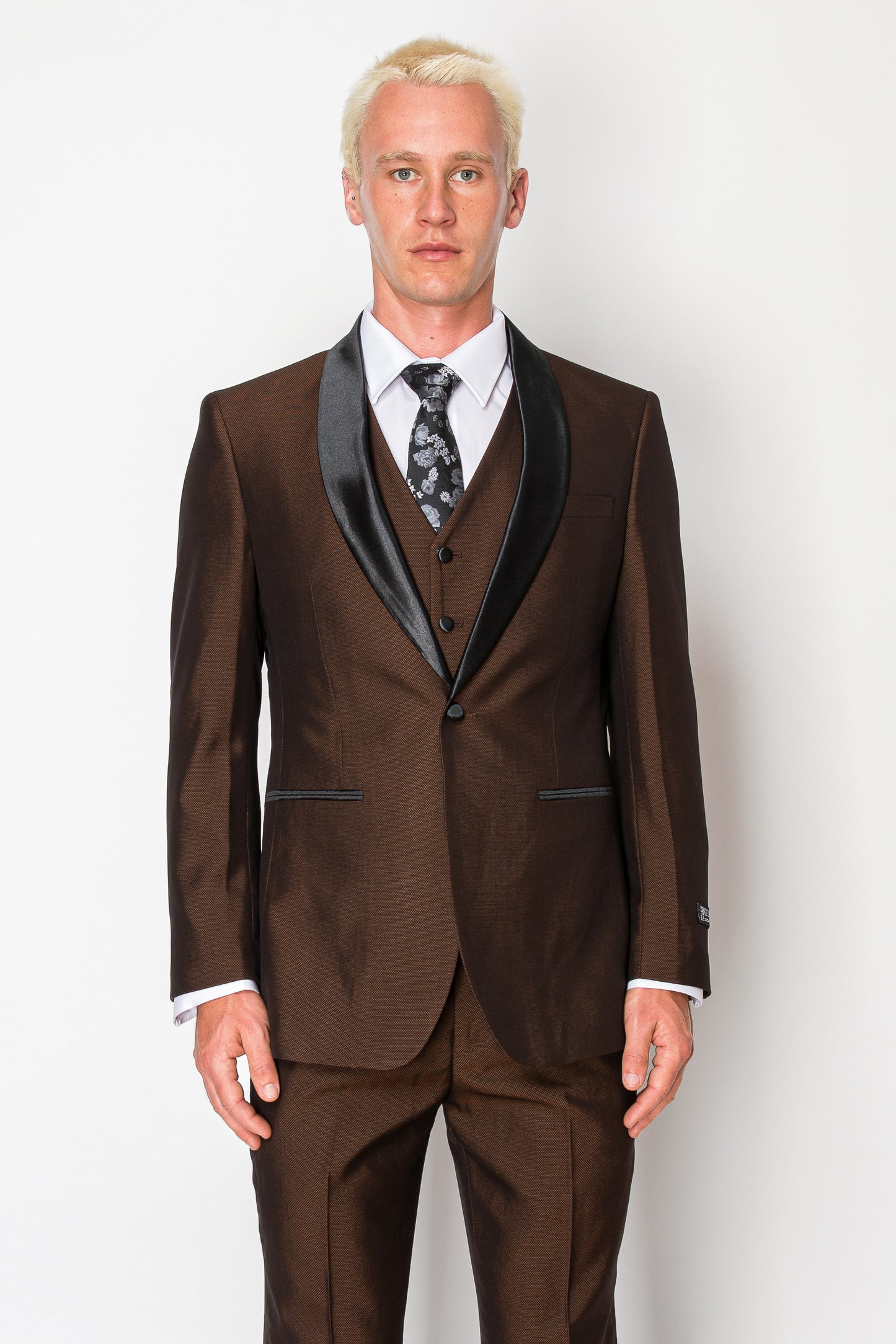 3 Piece Slim Fit Tuxedo - Shiny Brown (1264512)