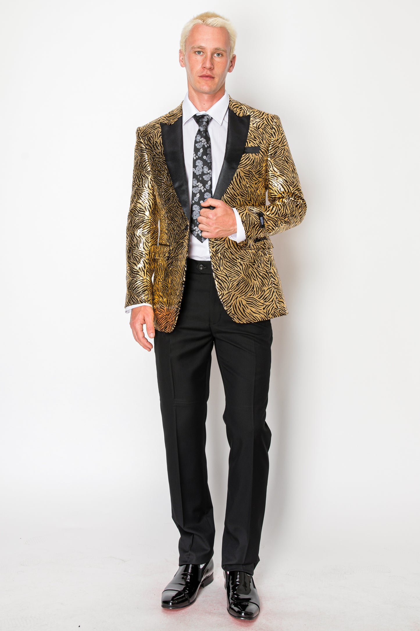 Shiny Gold Zebra Patterned Jacket (1158812)