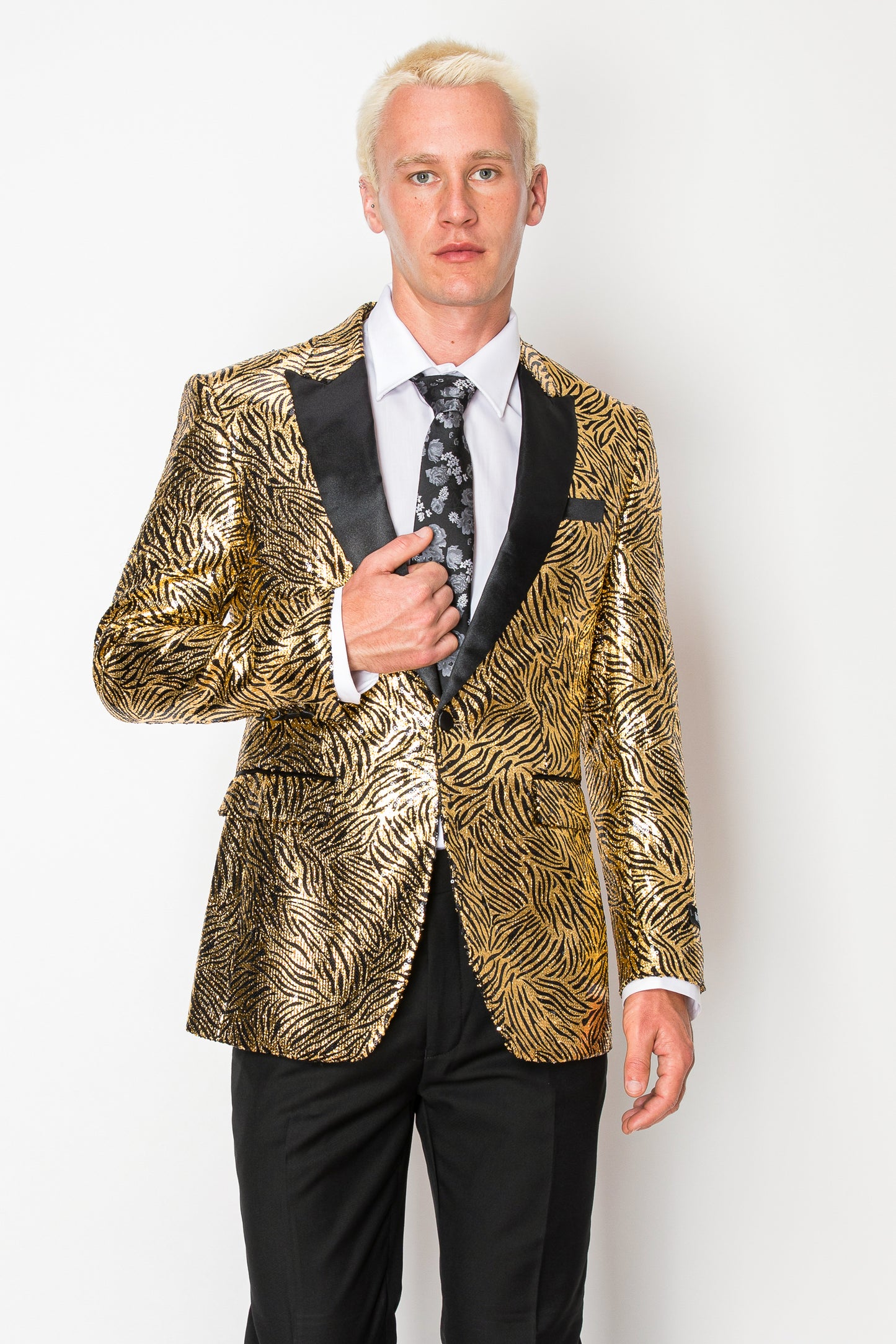 Shiny Gold Zebra Patterned Jacket (1158812)