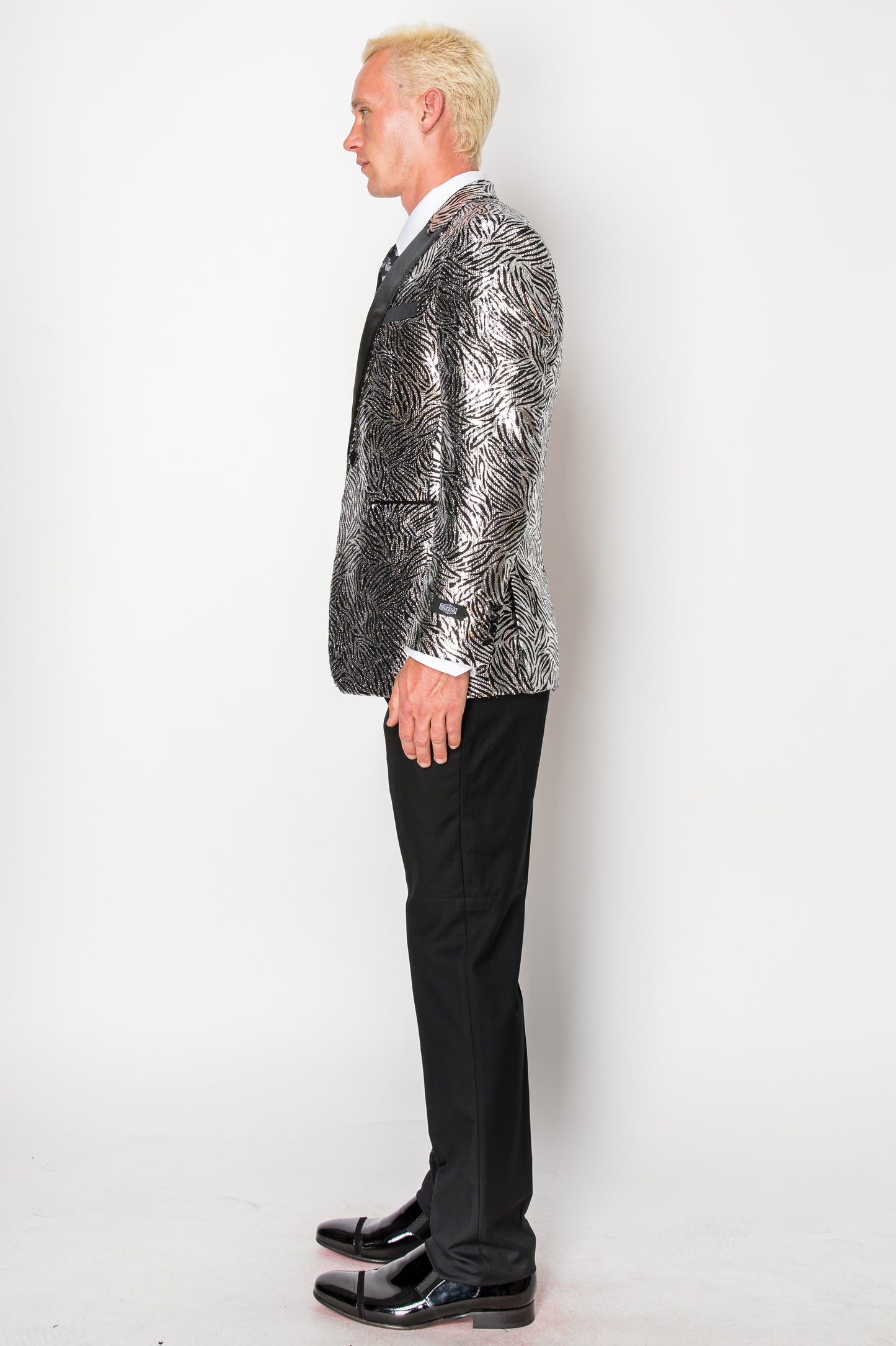 Shiny Silver Zebra Patterned Jacket (1158803)