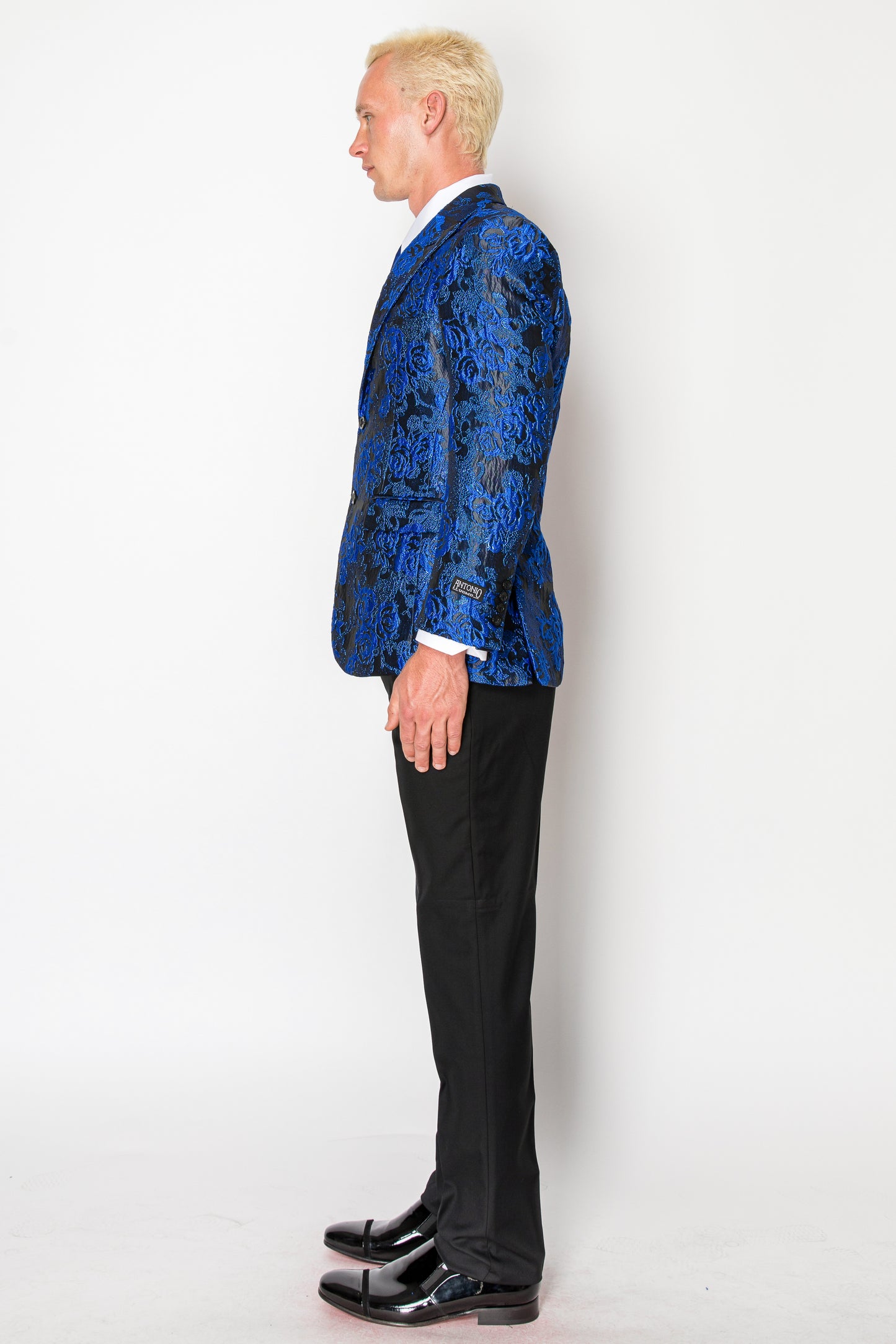 Shiny Blue Patterned Jacket (221702)