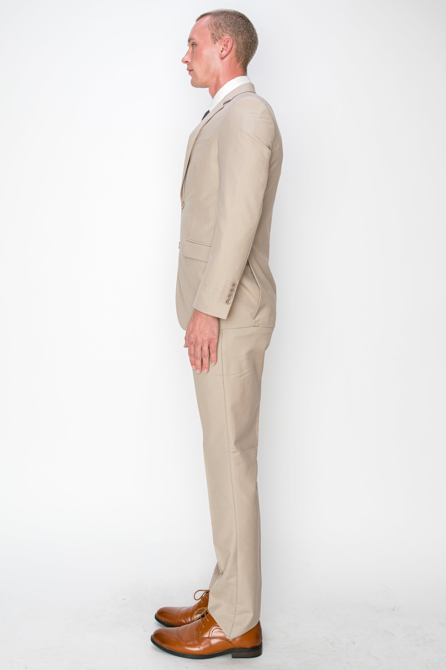 3 Piece Classic Fit Suits - Beige (874507R)