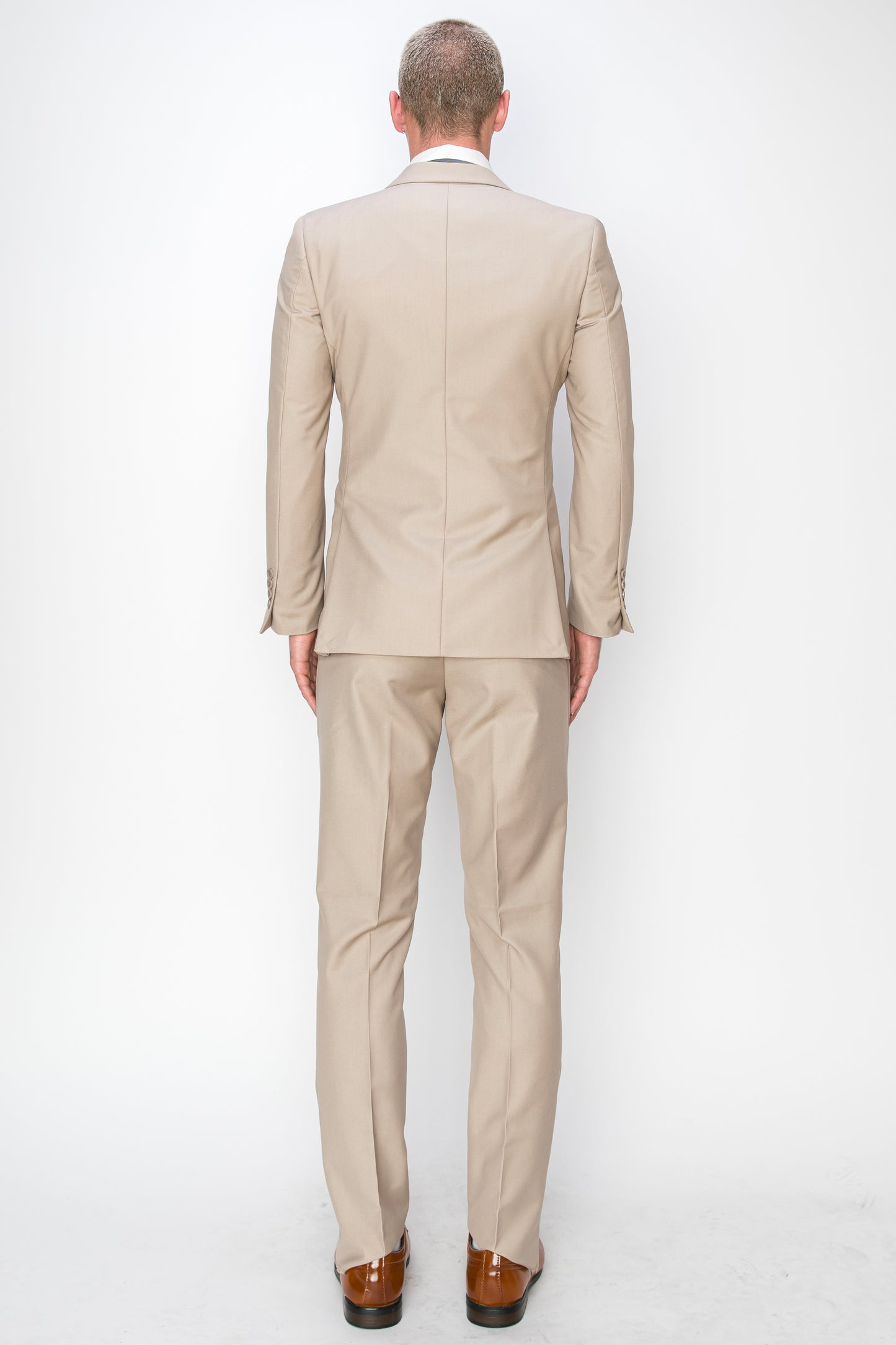 3 Piece Slim Fit Suit - Beige (874507S)