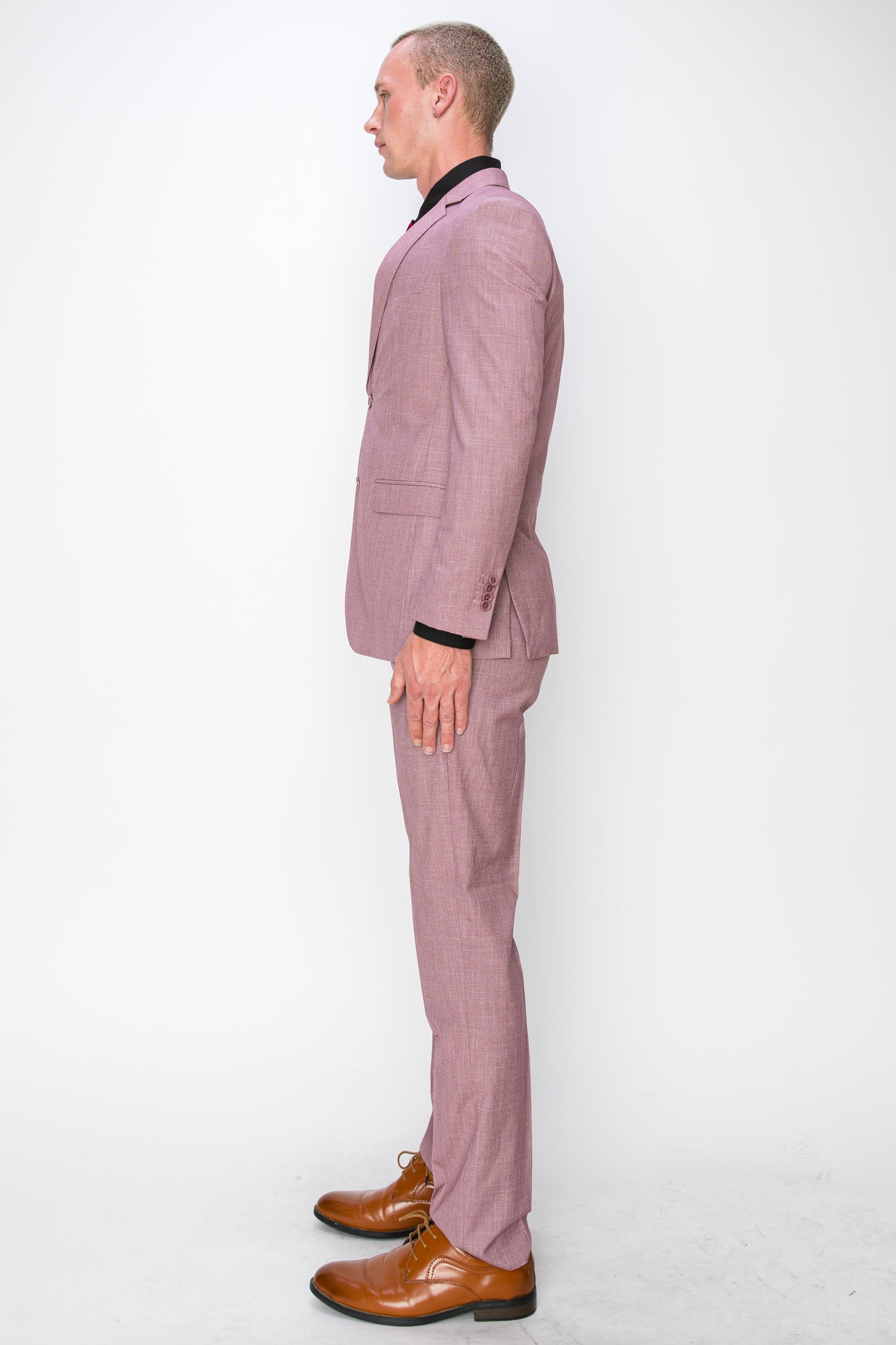 3 Piece Textured Suit - Pink (107215)