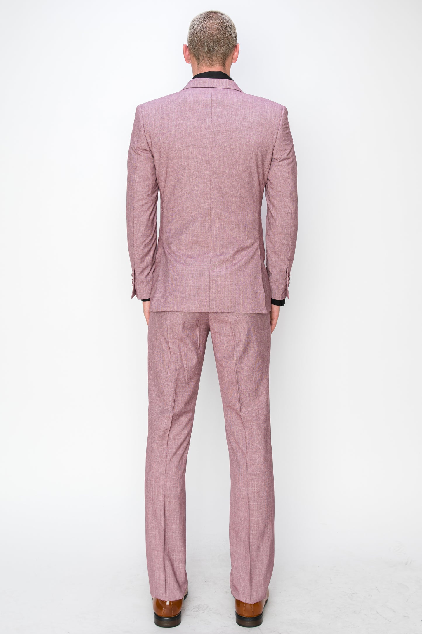 3 Piece Textured Suit - Pink (107215)