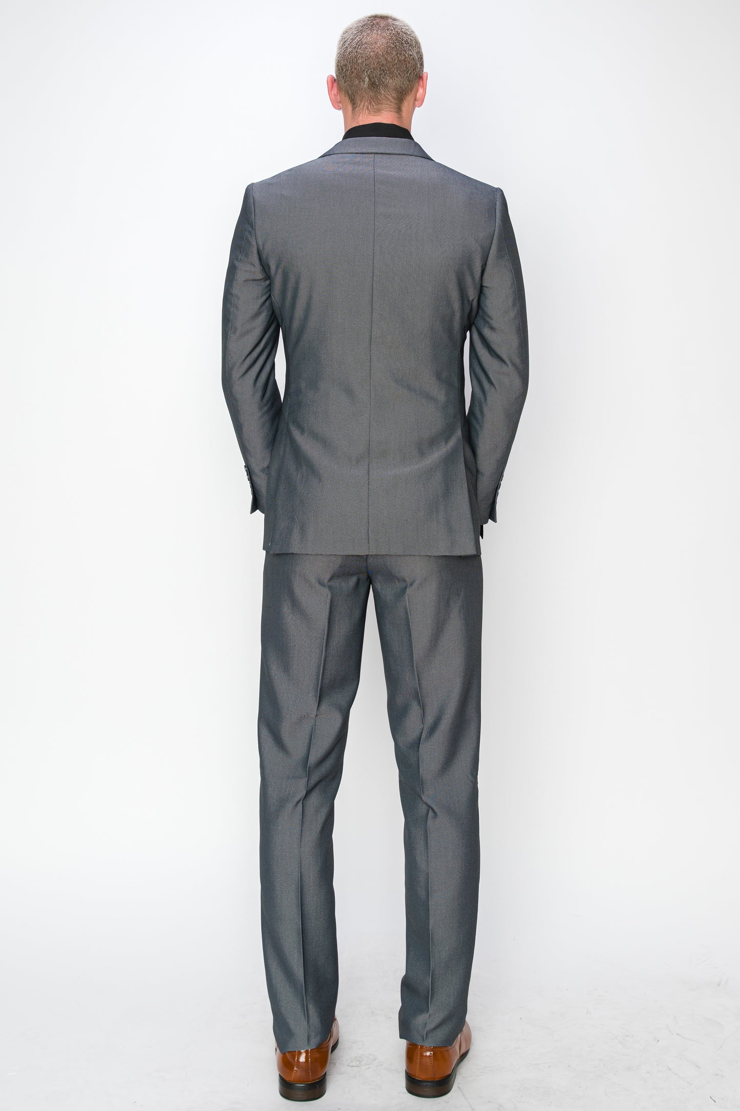 3 Piece Textured Suit - Grey (264503)