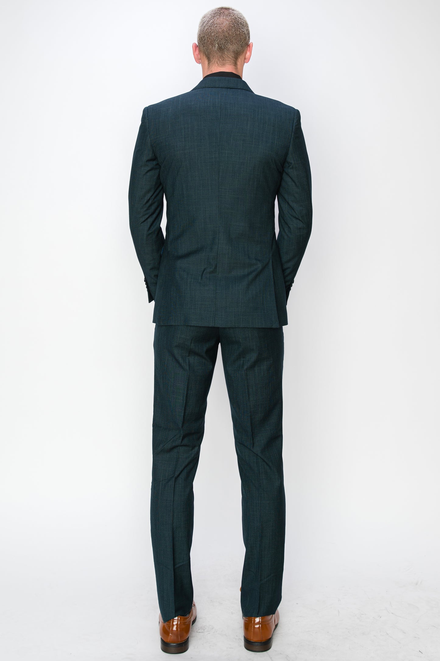 3 Piece Textured Suit - Green (107411)